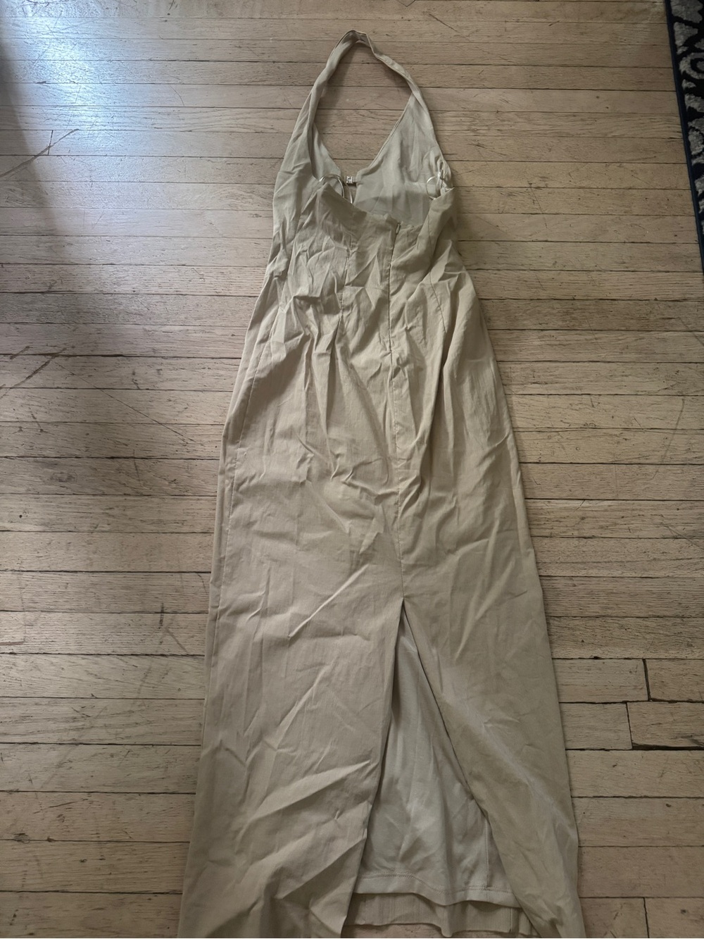 Zara Tan Halter Maxi Dress with Front Keyhole - Picture 6 of 9
